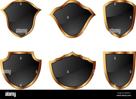 set of shields in 6 different shapes Stock Vector Image & Art - Alamy