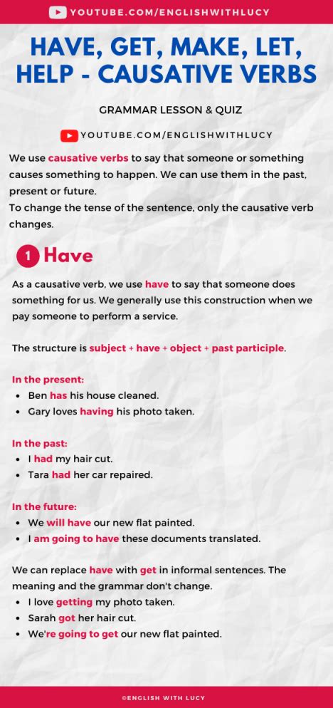 causative verbs      grammar lesson