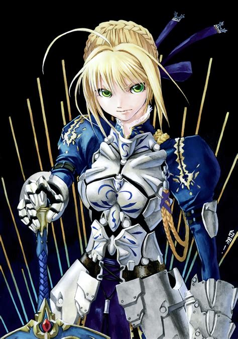 Safebooru Adapted Costume Ahoge Armor Armored Dress Baiyong Blonde