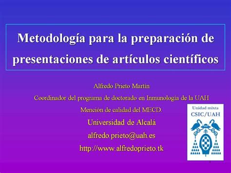 Ppt Metodolog A Para La Preparaci N De Presentaciones De Art Culos