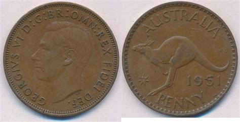 Australien 1 Penny 1951 Georg Vi 1936 1952 Sehr Schön Ma Shops