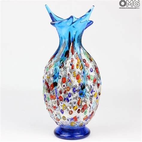 Gabbiano Light Blue - Vase - Murano glass Millefiori