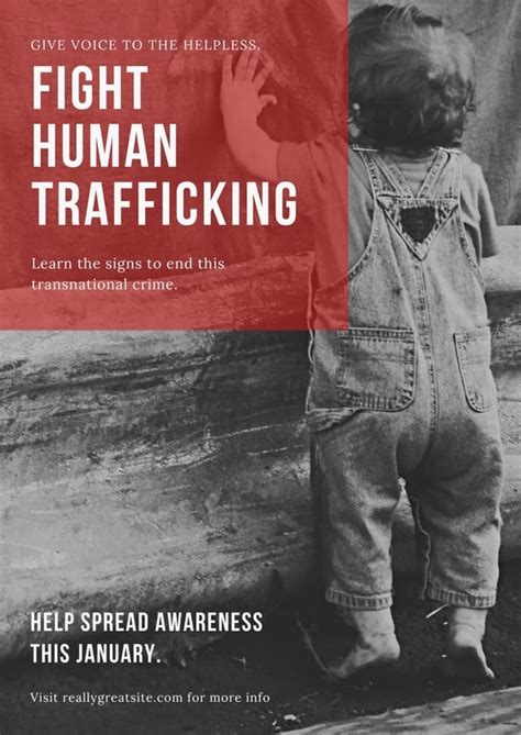 Free Custom Printable Human Trafficking Poster Templates Canva