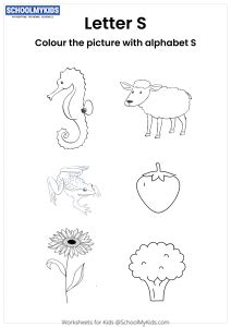 color  pictures     letter  worksheet  preschool