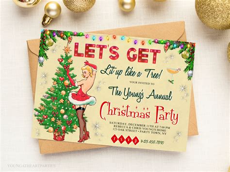 Funny Christmas Party Invite Retro Christmas Party - Etsy