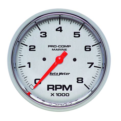 5 In Dash Tachometer 0 8 000 Rpm Marine Chrome