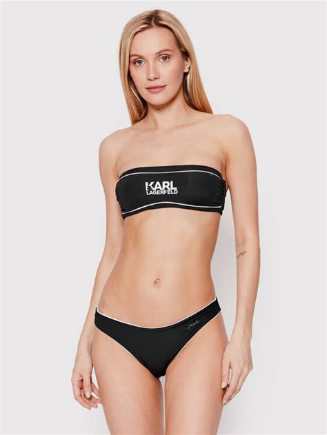 KARL LAGERFELD Dół od bikini KL22WBT07 Czarny Modivo pl