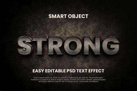 Effet De Texte D Objet Intelligent Dark Puissance Forte PSD Premium