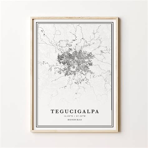 Tegucigalpa Map Digital Tegucigalpa Map Tegucigalpa - Etsy