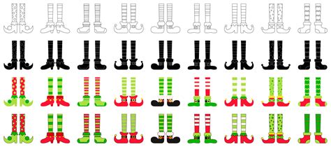 Set of Elf feet in flat style isolated 14440584 Vector Art at Vecteezy