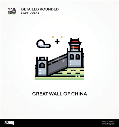 Great Wall Of China Vector Icon Modern Vector Illustration Concepts