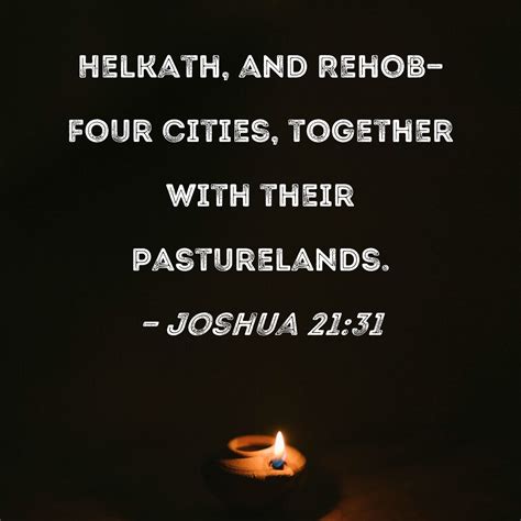 Joshua 21 31 Helkath And Rehob Four Cities Together With Their