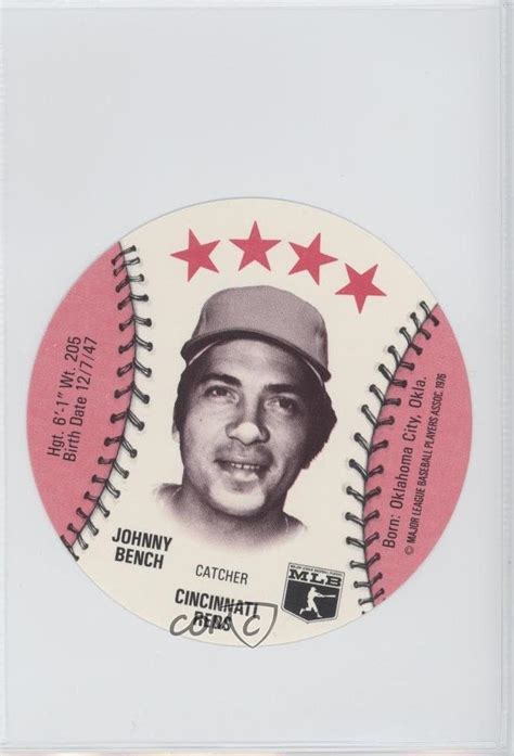 Amazon Johnny Bench Baseball Card 1976 MSA Discs Base