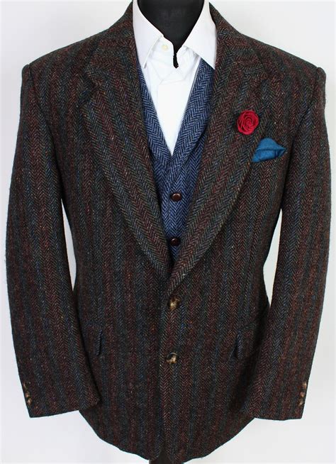 Harris Tweed Jacket Blazer Brown 44r Superb Colour Tweed 4188 Etsy