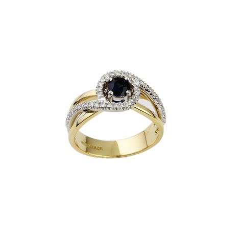 Ct Gold Blue Sapphire And Diamond Dress Ring Albion Fine Jewellery