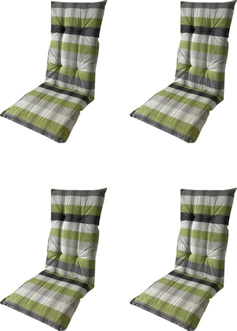 Madison Tuinkussen Hoge Rug 4x Sabrina Lime 120x46cm Groen