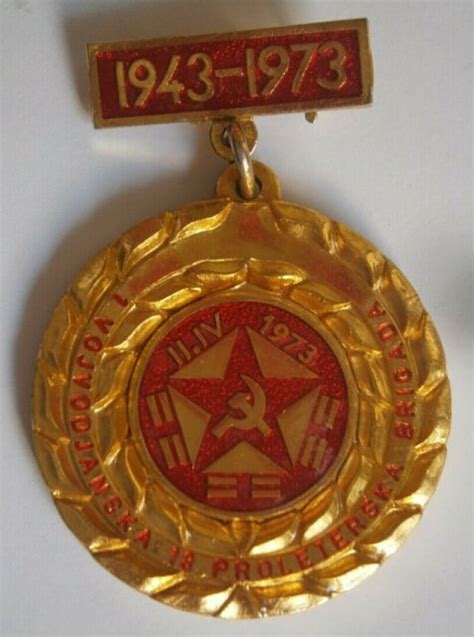 1943 1973 Partisan Badge Proletarian Vojvodina Brigade Ww2 Yugoslavia