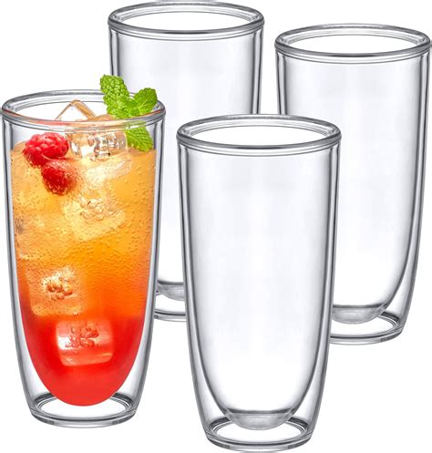 Magmalife Vasos De Cristal Doble Pared De Ml Onzas Vidrio