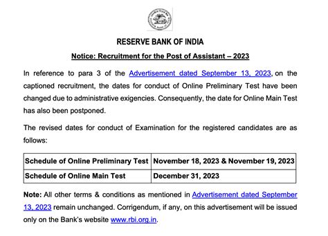 Rbi Assistant 2023 Exam Date And Call Letter Out For Prelims Exam