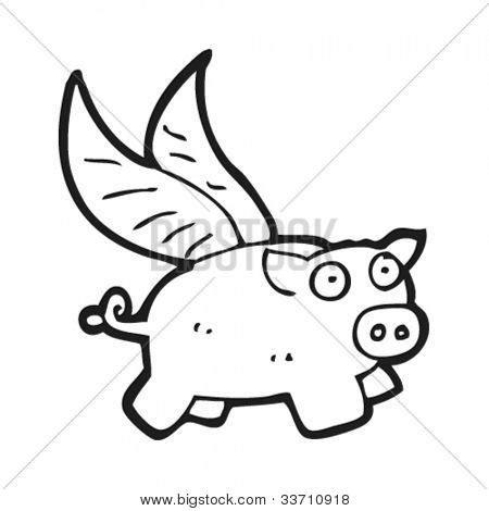 Flying Pig Cartoon