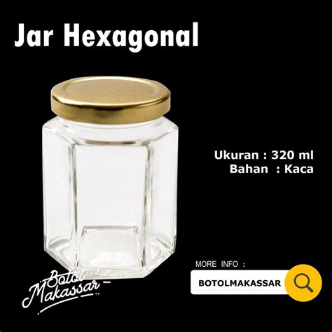 Jual Jar Kaca Hexagonal 320 Ml Jar Kaca Unik Shopee Indonesia