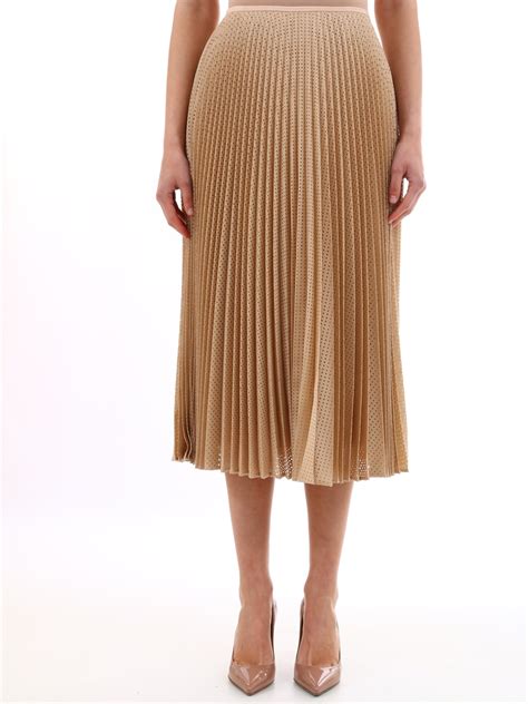 Fendi Fendi Pleated Midi Skirt Beige Beige 10937150 Italist