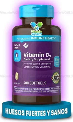 Vitamina D Ui Softgels Soporte Para Los Huesos