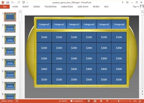 Animated Jeopardy PowerPoint Templates