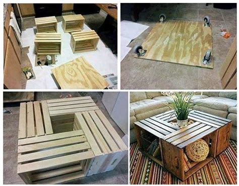 Mesas Hechas Con Cajas De Madera Recicladas