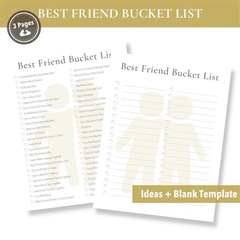 Printable Best Friend Bff Bucket List Buck And Co