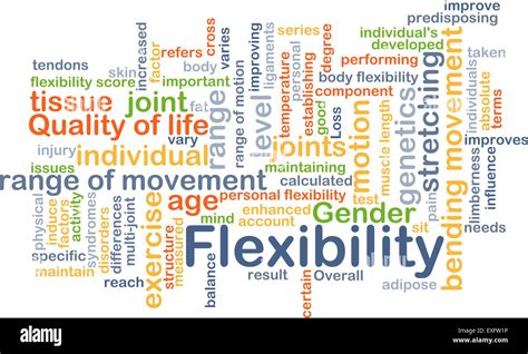 Background Concept Wordcloud Illustration Of Flexibility Stock Photo