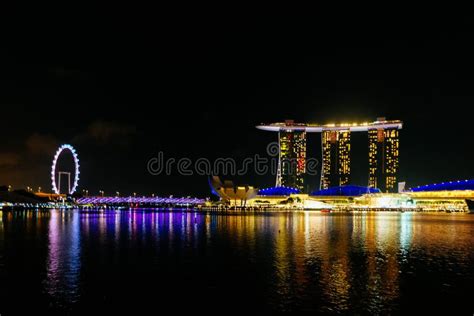 Marina bay, Singapore stock photo. Image of night, marinabasandhotel ...