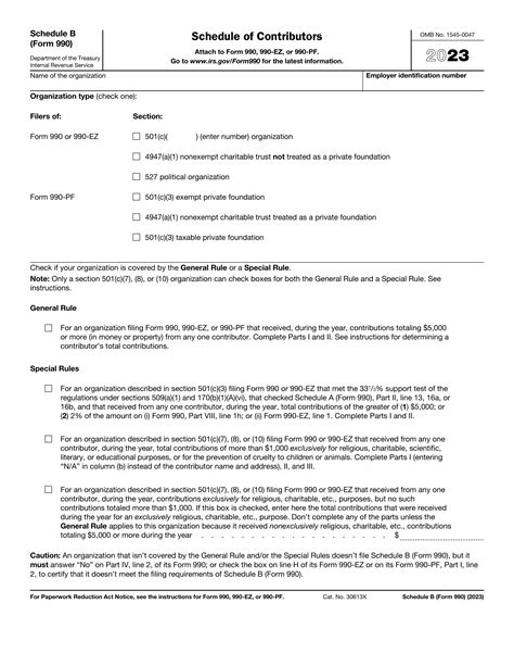 Fill Out Schedule B Form 990 PDF Guru