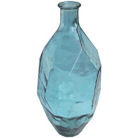 24 Teal Glass Geometric Vase Wilford Lee Home Accents