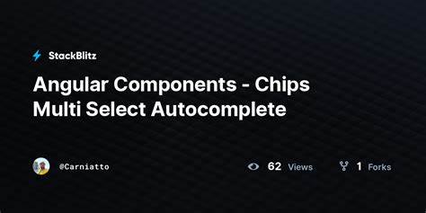 Angular Components Chips Multi Select Autocomplete Stackblitz