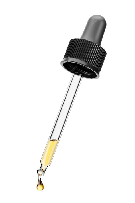 Premium Photo Dropper With Yellow Oil Isolated On White 3d Rendering