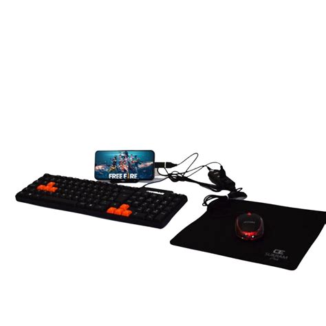 Kit Gamer Jogar Celular Mobilador Teclado Mouse Otg Hub Usb Submarino