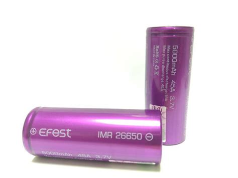 BATERIA LI ION 26650 3 7V 5000MAH HIGHT DRAIN 45A EFEST PURPLE