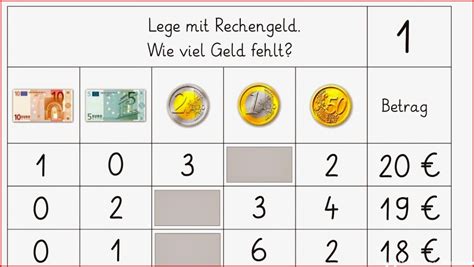 Geldbeträge Rechnen Mit Geld 2 Klasse Arbeitsblätter Kostenlose Arbeitsblätter Und