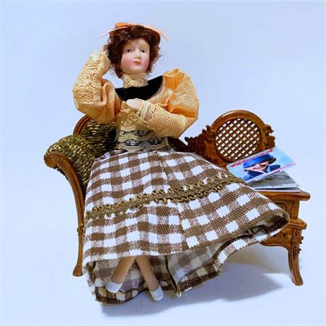 Dollhouse Woman Doll Porcelain Poseable Mom Mother Female Pink Etsy