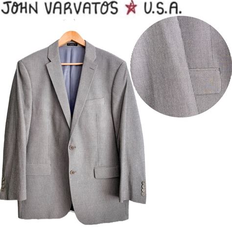 John Varvatos Suits And Blazers 448john Varvatos Star Usa Pinstriped Gray Sport Coat Blazer