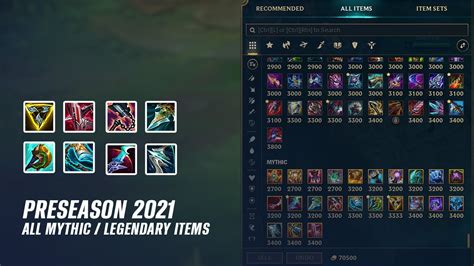 Preseason 2021 All New Update 85 Mythic And Legendary Items League Of Legends Youtube