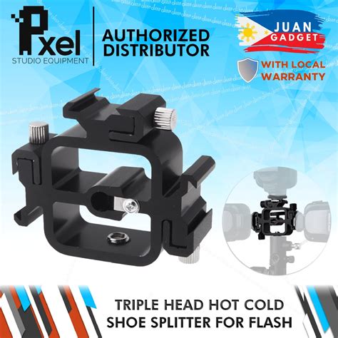 Pxel AA LS1 Triple Head Hot Cold Shoe Splitter Mount Adapter For Camera Flash Speedlite Shopee