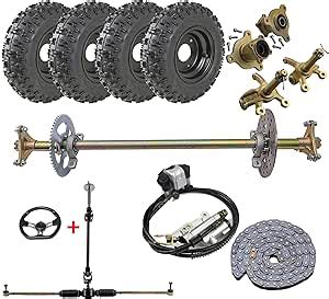 Amazon Yc Yier Go Kart Rear Live Axle Kit Complete Wheels