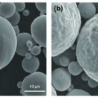 SEM Images Of A As Received Pure Ti Powder And B Core Shell