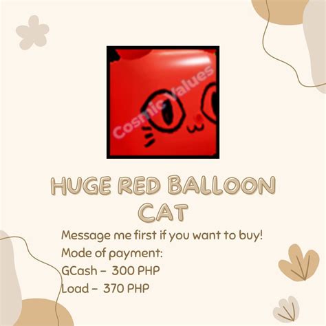 Pet Simulator X Huge Red Balloon Cat On Carousell