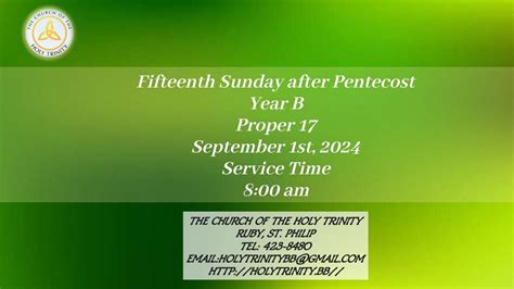 Fifteenth Sunday After Pentecost Year B Proper Youtube