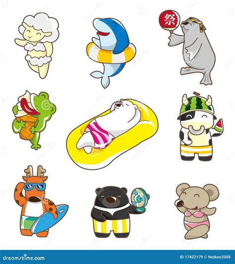 Cartoon Summer Animal Royalty Free Stock Images - Image: 17422179