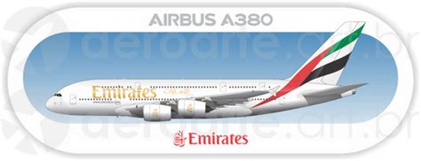 Airbus A380 Emirates Profile Sticker Aeroarte