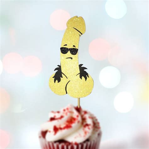 10 Pc Penis Cup Cake Topper Naughty Bachelorette Cup Cake Etsy